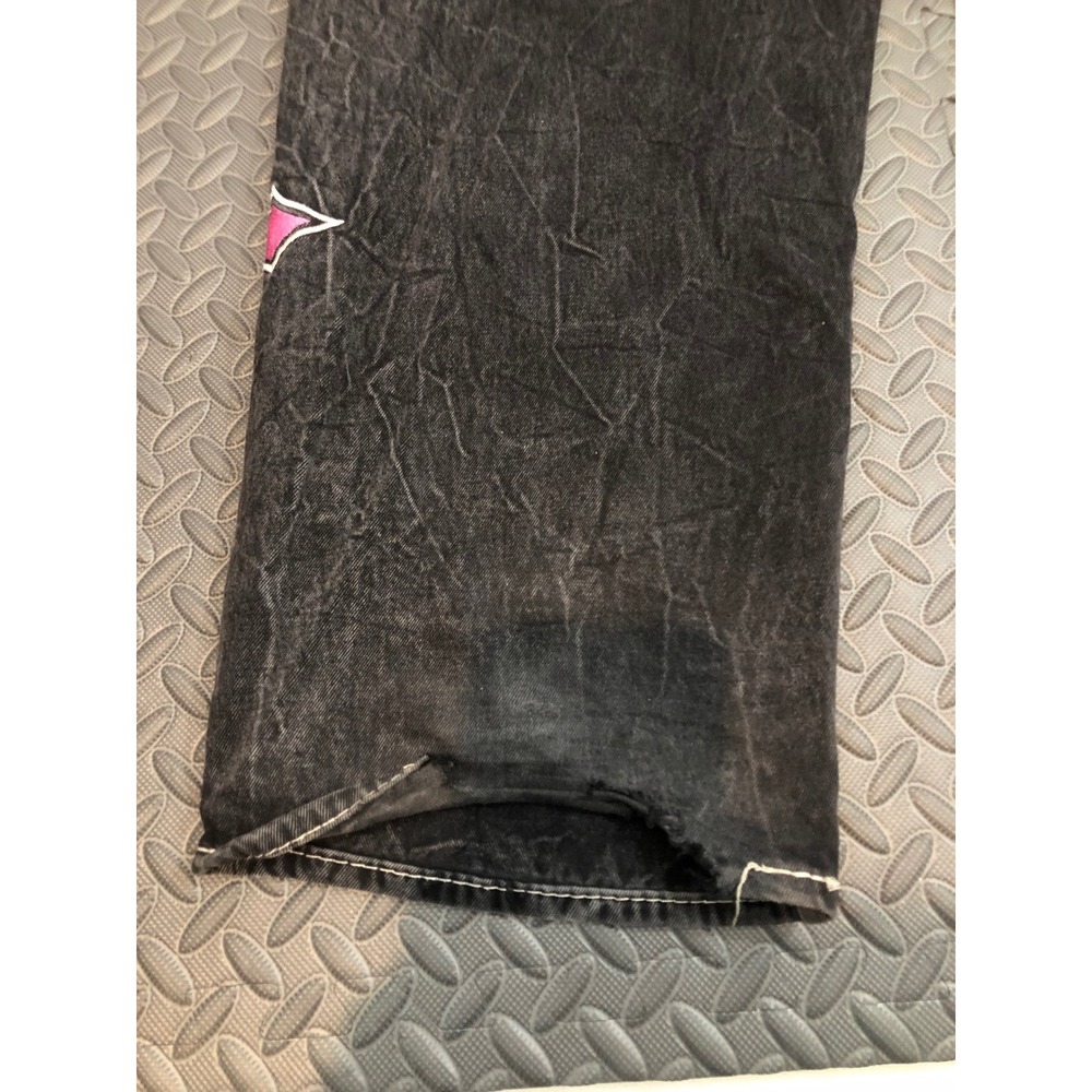 Ninth Hall Ambush Jeans Sz 44 Black Embroidered Cross Baggy Jeans Y2K Streetwear - Picture 6 of 9